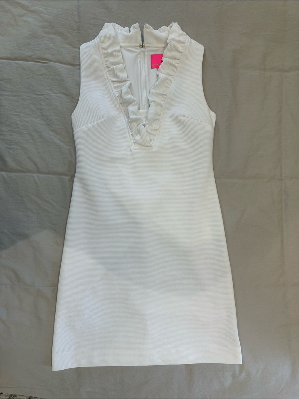 Lilly Pulitzer White Dress with Ruffled Collar